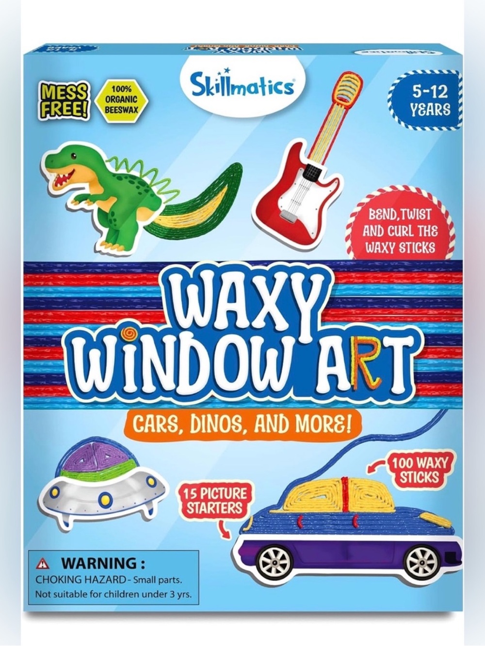 Skillmatics Waxy Window Art Kids Craft - Cars, Dinosaurs, and More